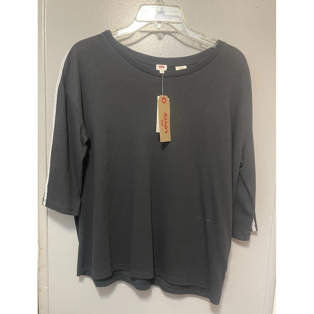 Levi's Black And Silver Pullover Three-Quarter Sleeve XS Sleek And Sexy NWT